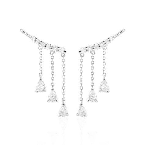 Boucles D'oreilles Pendantes Rilla Argent Blanc Oxyde De Zirconium - Boucles d'oreilles fantaisie Femme | Histoire d’Or