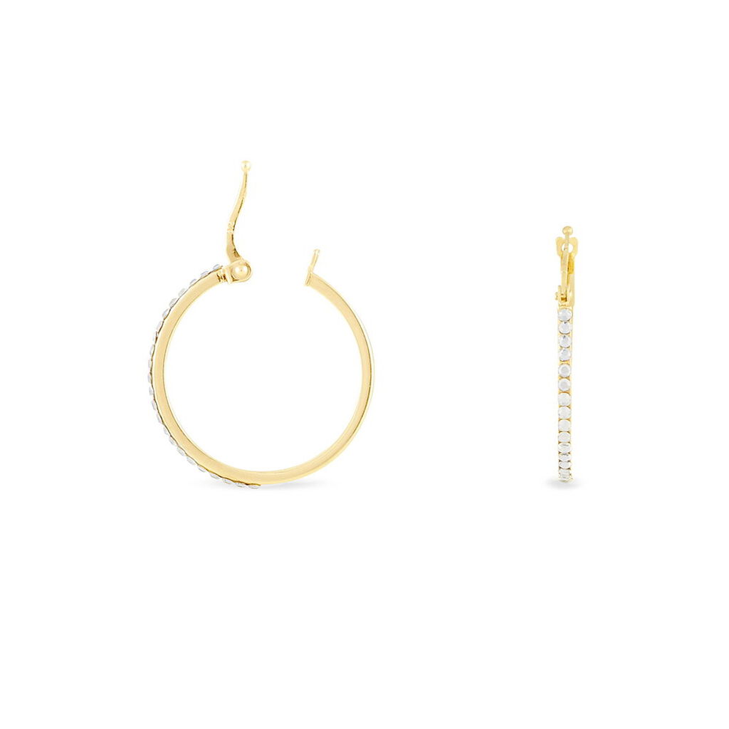 Créoles Sandrine Or Jaune Strass - Boucles d'oreilles créoles Femme | Histoire d’Or