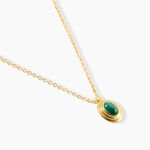 Collier Osana Argent Dor&eacute; A L'Or 750/1000 Malachite - Colliers Femme | Histoire d&rsquo;Or
