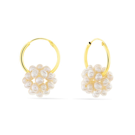 Créoles Adon Semi-baroques Or Jaune Perle De Culture - Boucles d'oreilles créoles Femme | Histoire d’Or