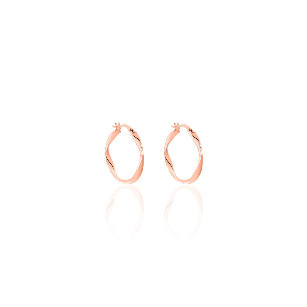 Créoles Argent Rose Alieno - Boucles d'oreilles créoles Femme | Histoire d’Or