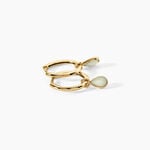 Cr&eacute;oles Ondee Argent Dor&eacute; A L'Or 750/1000 Amazonite - Boucles d'oreilles cr&eacute;oles Femme | Histoire d&rsquo;Or