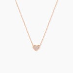 Collier Petit Coeur Argent Rose Oxyde De Zirconium - F&ecirc;te des m&egrave;res Femme | Histoire d&rsquo;Or