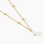 Collier Pearly Argent Dor&eacute; A L'Or 750/1000 Perle De Culture - Colliers  | Histoire d&rsquo;Or