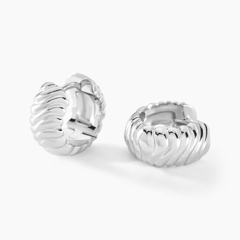 Créoles Oksanne Argent Blanc - Boucles d'oreilles créoles Femme | Histoire d’Or