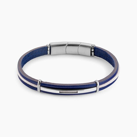 Bracelet Cuir De Vache Bleu - Bracelets cordon Homme | Histoire d&rsquo;Or