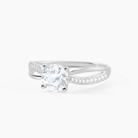 Bague Or Blanc Ofelie Solitaire Oxyde - Bagues solitaires Femme | Histoire d&rsquo;Or