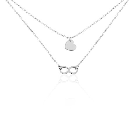 Collier Argent Blanc Laux - Colliers Coeur Femme | Histoire d’Or