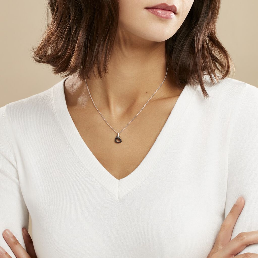 Collier Sumeyra Argent Blanc Céramique Et Oxyde De Zirconium - Colliers fantaisie Femme | Histoire d’Or