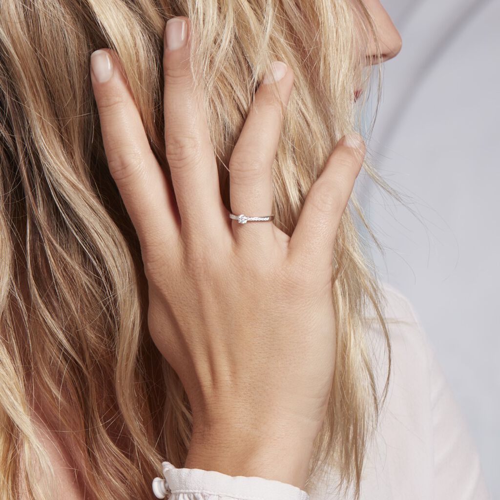 Bague Solitaire Hemera Platine Blanc Diamant - Bagues solitaires Femme | Histoire d’Or