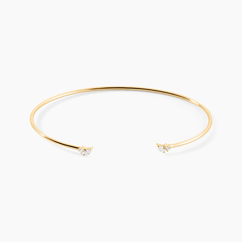 Bracelet Jonc Sparkle Or Jaune Oxyde De Zirconium - Bracelets joncs Femme | Histoire d&rsquo;Or