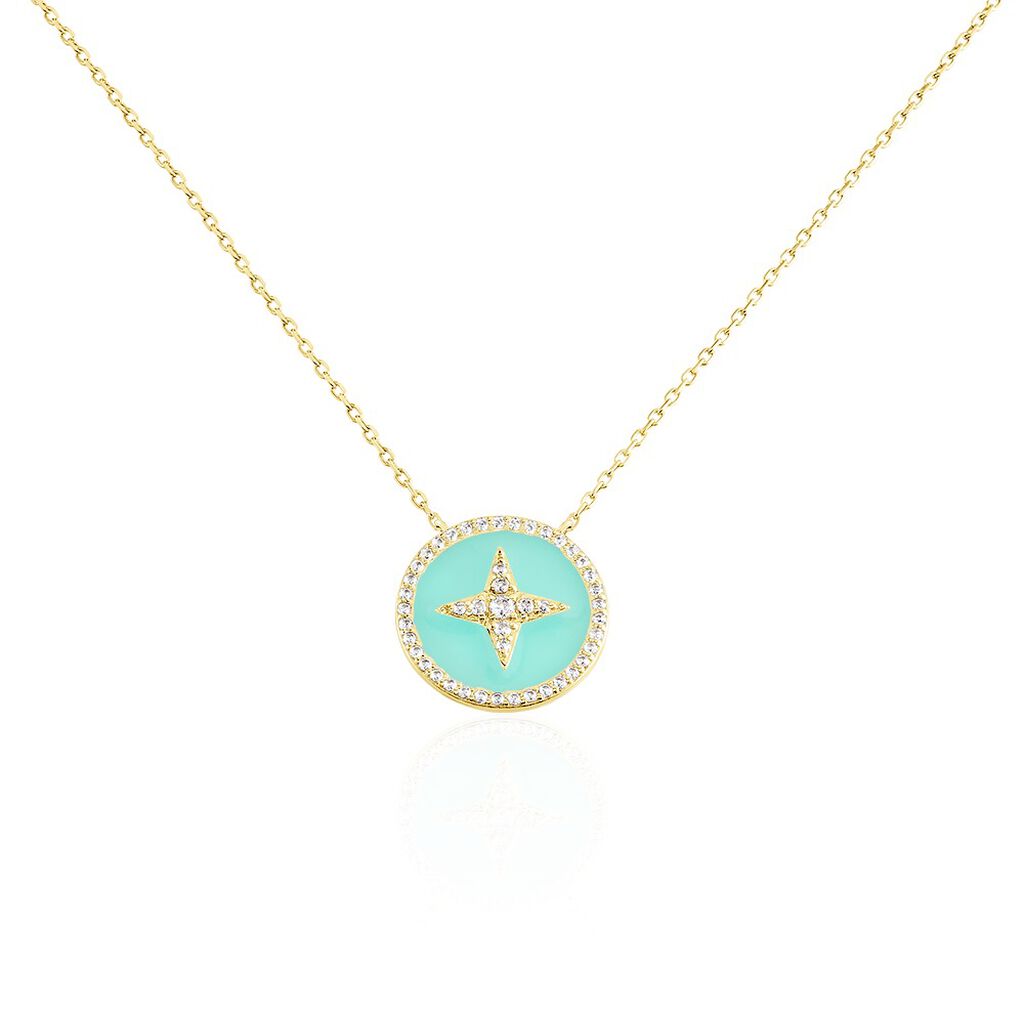 Collier Or Jaune Sweet Rosace Oxyde De Zirconium