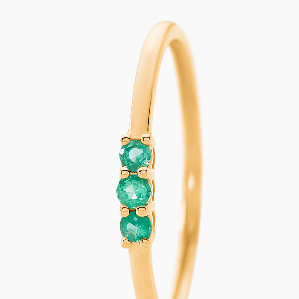 Bague Richie Or Jaune Emaraude - Bagues avec pierre Femme | Histoire d&rsquo;Or