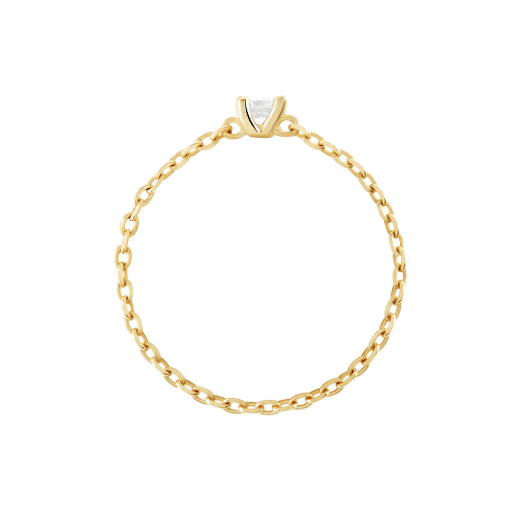 Bague Mahia Plaqué Or Jaune Oxyde De Zirconium - Bagues solitaires Femme | Histoire d’Or