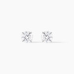 Boucles D'oreilles Puces Or Blanc Katherina Oxyde De Zirconium - Clous d'oreilles Femme | Histoire d&rsquo;Or