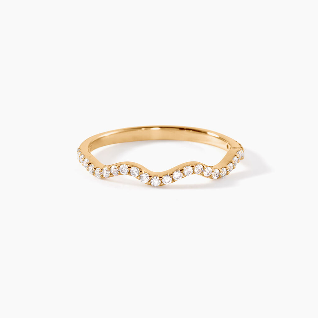 Bague Myrrhe Plaqu&eacute; Or Jaune Oxyde De Zirconium - Bagues avec pierre Femme | Histoire d&rsquo;Or