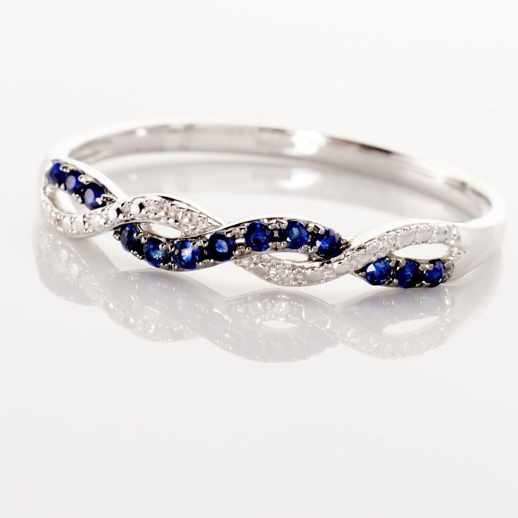 Bague Sofia Or Blanc Saphir Et Diamant - Bagues avec pierre Femme | Histoire d’Or