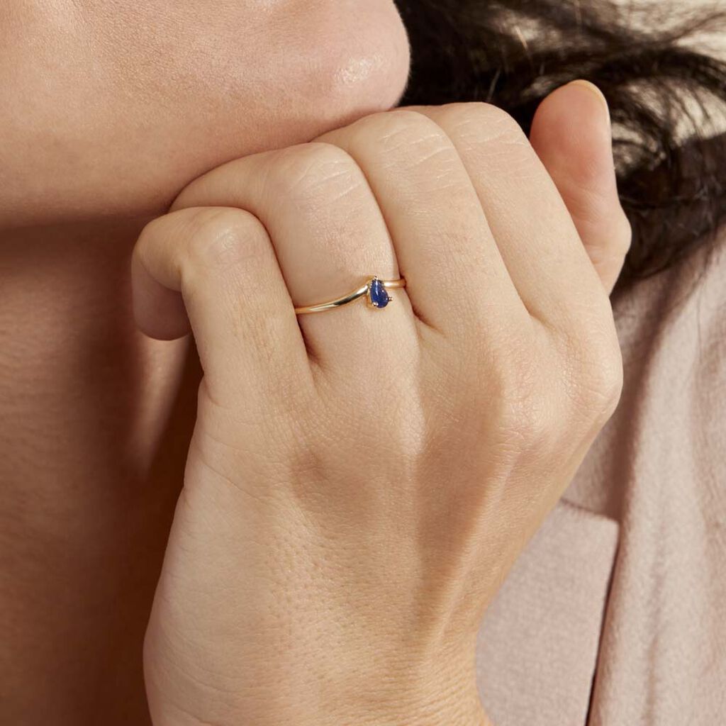 Bague Goutte Or Jaune Saphir - Bagues solitaires Femme | Histoire d’Or