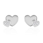 Boucles D'oreilles Puces Flamen Argent Blanc Oxyde De Zirconium - Boucles d'oreilles fantaisie Femme | Histoire d&rsquo;Or