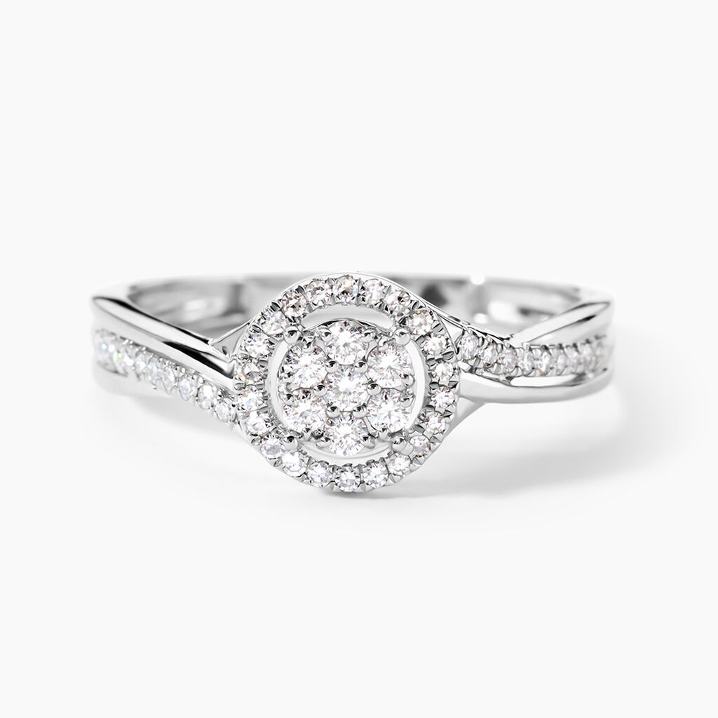 Bague Cissy Platine Blanc Diamant - Bagues avec pierre Femme | Histoire d&rsquo;Or