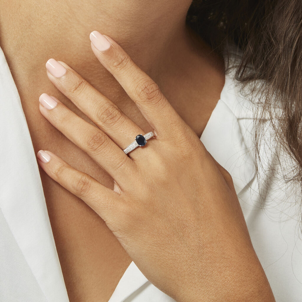 Bague Crista Or Blanc Saphir Et Diamant - Bagues solitaires Femme | Histoire d’Or