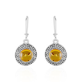 Boucles D'oreilles Argent Blanc Vieilli Adar Ambre - Boucles d'oreilles fantaisie Femme | Histoire d’Or