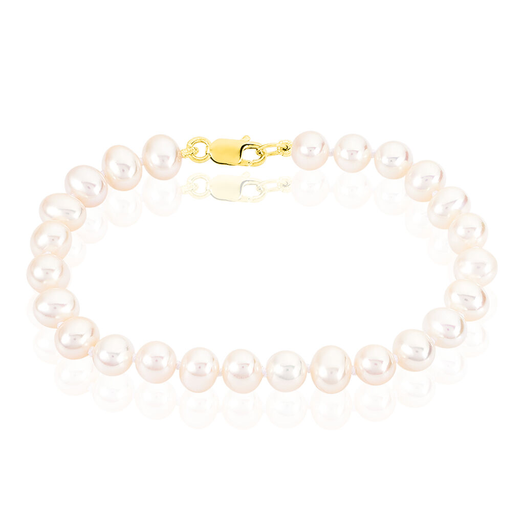 bracelet merrane or jaune perle de culture