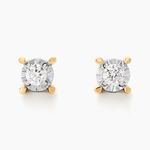Boucles D'oreilles Puces Diamotion Or Jaune Diamant - Clous d'oreilles Femme | Histoire d&rsquo;Or