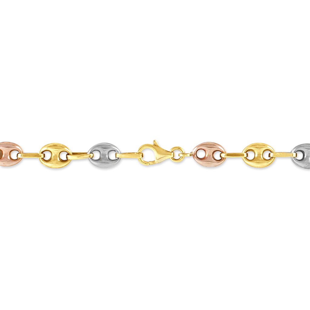 Bracelet Dami Maille Grain De Caf&eacute; Or Tricolore - Bracelets cha&icirc;ne Homme | Histoire d&rsquo;Or