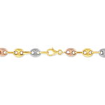 Bracelet Dami Maille Grain De Caf&eacute; Or Tricolore - Bracelets cha&icirc;ne Homme | Histoire d&rsquo;Or