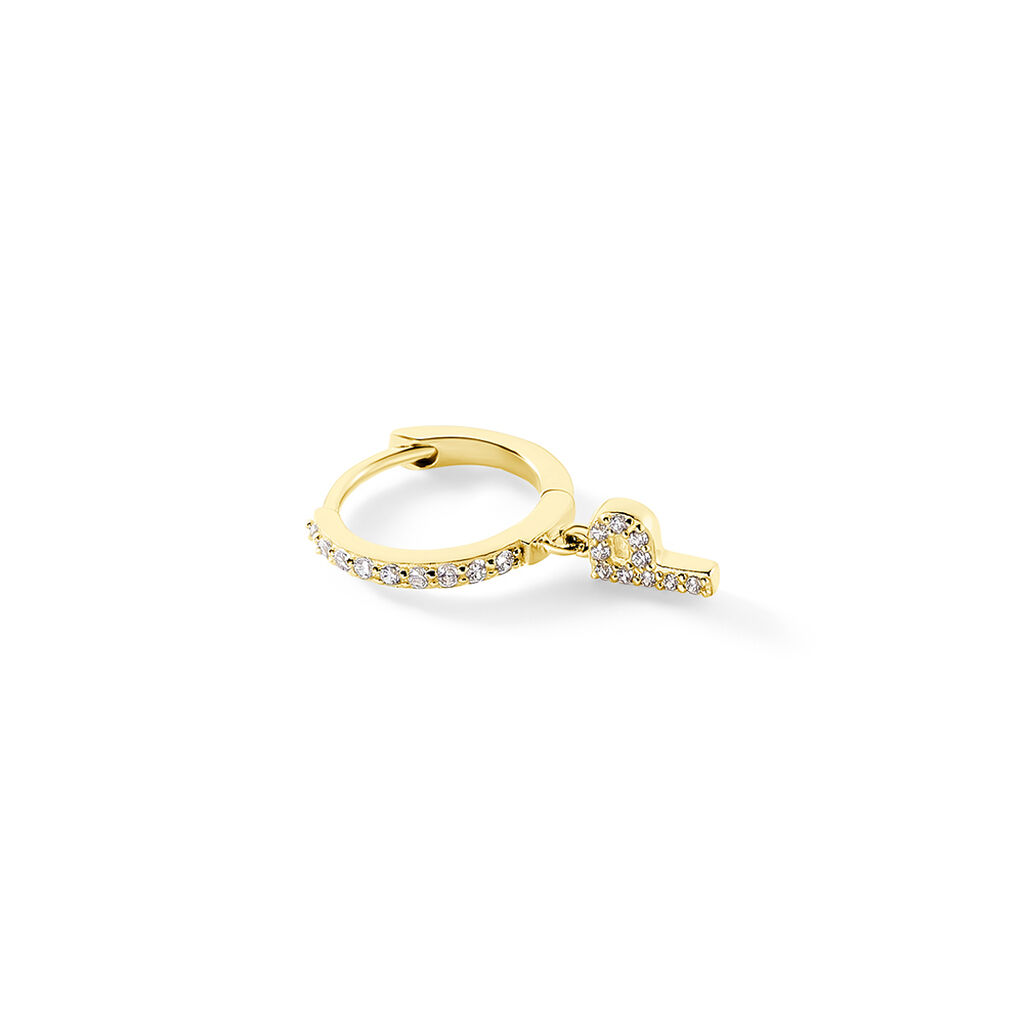 Cr&eacute;ole Unitaire L&eacute;ria Or Jaune Oxydes De Zirconium - Piercings d'oreilles Femme | Histoire d&rsquo;Or