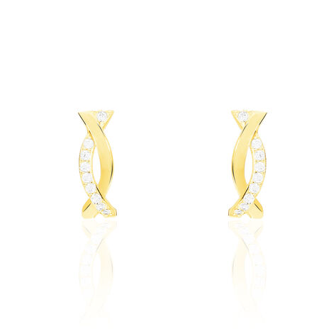 Boucles D'oreilles Pendantes Natalia Or Jaune Oxyde De Zirconium - Boucles d'oreilles créoles Femme | Histoire d’Or