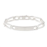Bracelet Identit&eacute; Vila Maille Alternee 1/2 Argent Blanc - Gourmettes Homme | Histoire d&rsquo;Or