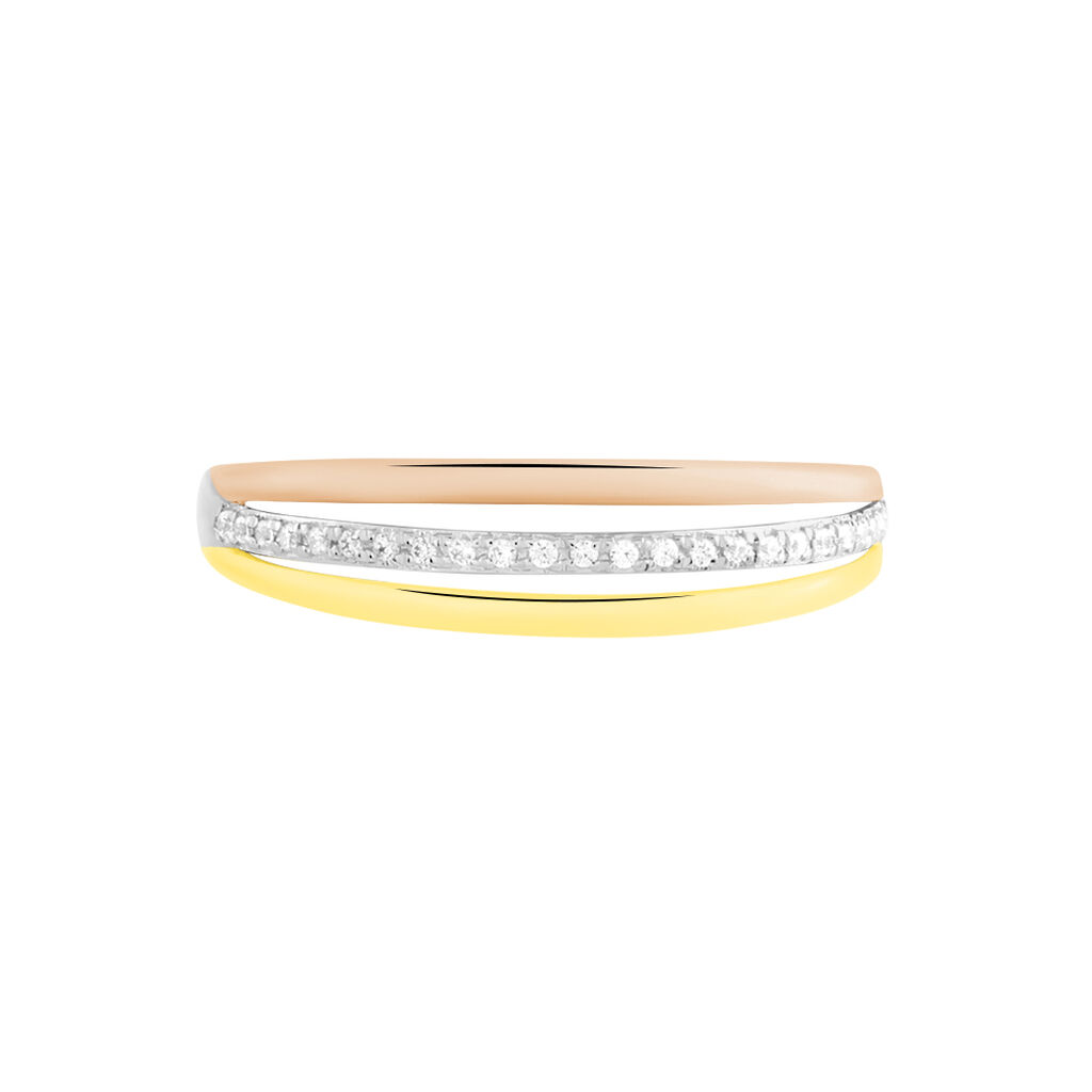 Bague Or Tricolore Vanadis Diamants - Bagues avec pierre Femme | Histoire d’Or
