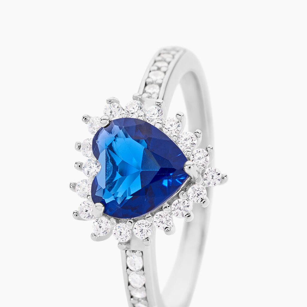 Bague Sphinx Argent Blanc Pierre Et Oxyde De Zirconium - Bagues solitaires Femme | Histoire d’Or