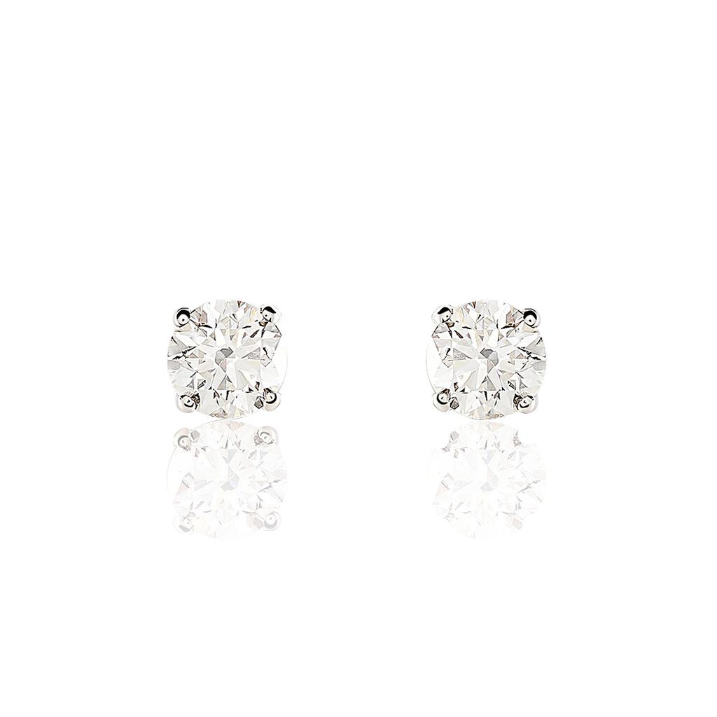 Boucles D'oreilles Puces Aphrodite Platine Blanc Diamant - Clous d'oreilles Homme | Histoire d’Or
