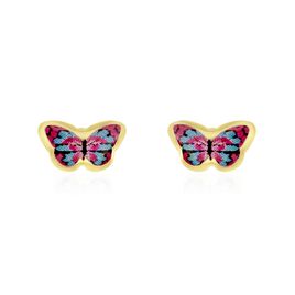 Boucles D'oreilles Puces Aurida Papillon Or Jaune - Clous d'oreilles Enfant | Histoire d’Or