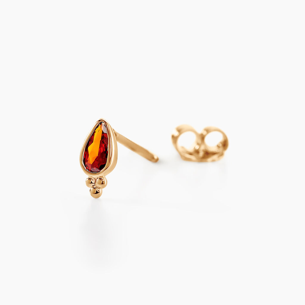 Boucles D'oreilles Puces Marika Plaqu&eacute; Or Dor&eacute; Pierre D'imitation - Boucles d'oreilles fantaisie Femme | Histoire d&rsquo;Or