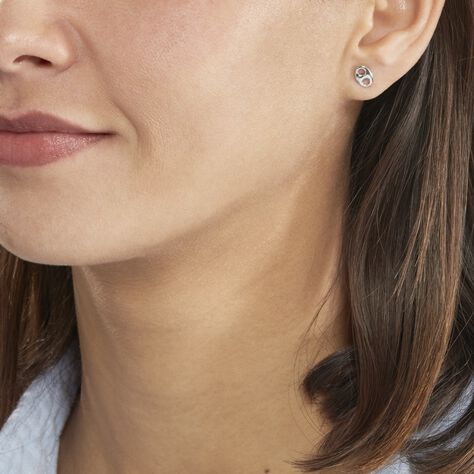 Boucles D'oreilles Puces Sherry Argent Blanc - Boucles d'oreilles fantaisie Femme | Histoire d’Or