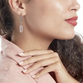 Boucles D'oreilles Pendantes Argent Rhodié Sebek Oxydes De Zirconium - Boucles d'oreilles fantaisie Femme | Histoire d’Or