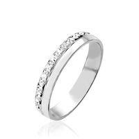 Alliance Fantaisie Diamantee Ruban Plat Or Blanc