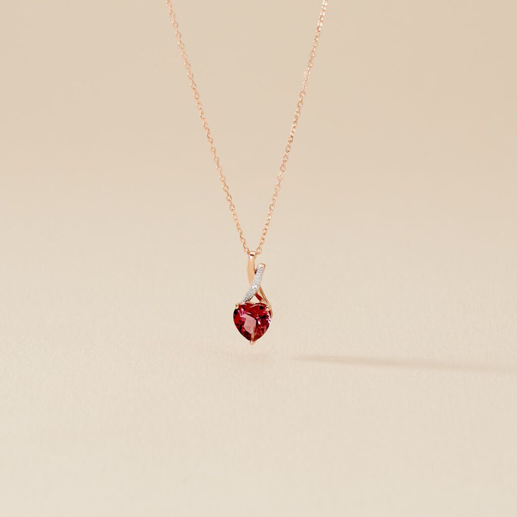 Collier Or Rose Clothilde Rhodolite - Colliers Femme | Histoire d’Or
