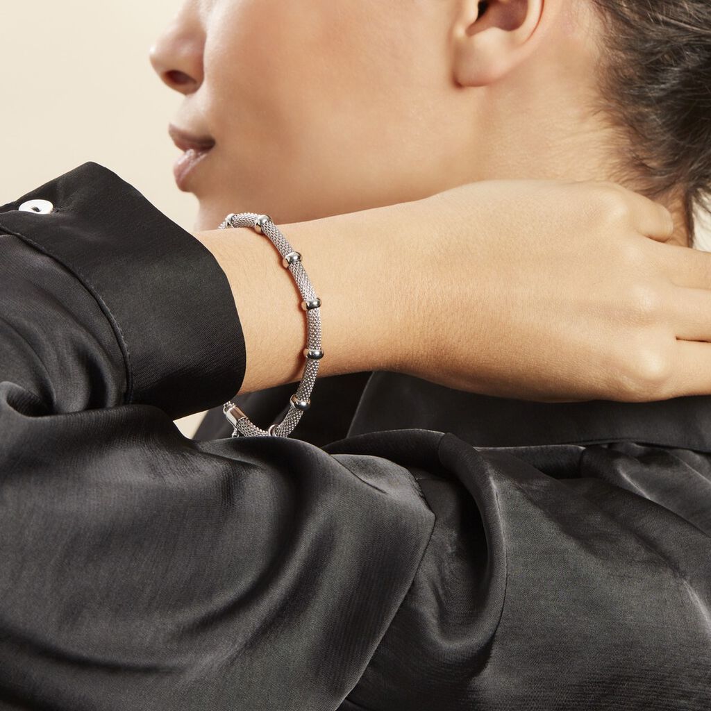 Bracelet Xara Acier Blanc - Bracelets chaîne Femme | Histoire d’Or