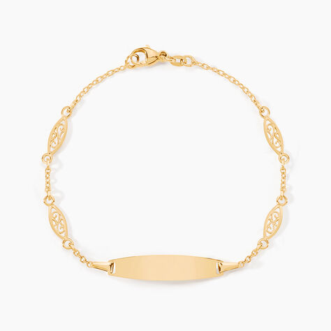 Bracelet Identit&eacute; Eudoxie Maille Filigrane Or Jaune - Bracelets Communion Enfant | Histoire d&rsquo;Or