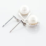 Boucles D'oreilles Patricia Or Blanc Perle De Culture Oxyde - Boucles d'oreilles pendantes Femme | Histoire d&rsquo;Or