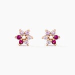 Boucles D'oreilles Puces Pavel Argent Rose Oxyde De Zirconium - Boucles d'oreilles fantaisie Femme | Histoire d&rsquo;Or