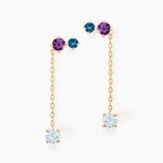 Boucles D'oreilles Pendantes Amaranta Or Jaune Topaze Am&eacute;thyste - Boucles d'oreilles pendantes Femme | Histoire d&rsquo;Or