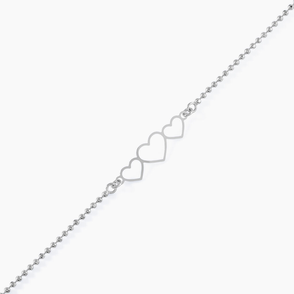 Bracelet Love Love Argent Blanc - Bracelets Coeur Femme | Histoire d’Or