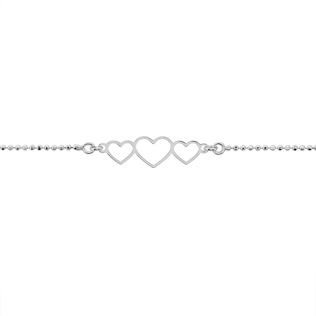 Bracelet Love Love Argent Blanc - Bracelets Coeur Femme | Histoire d’Or