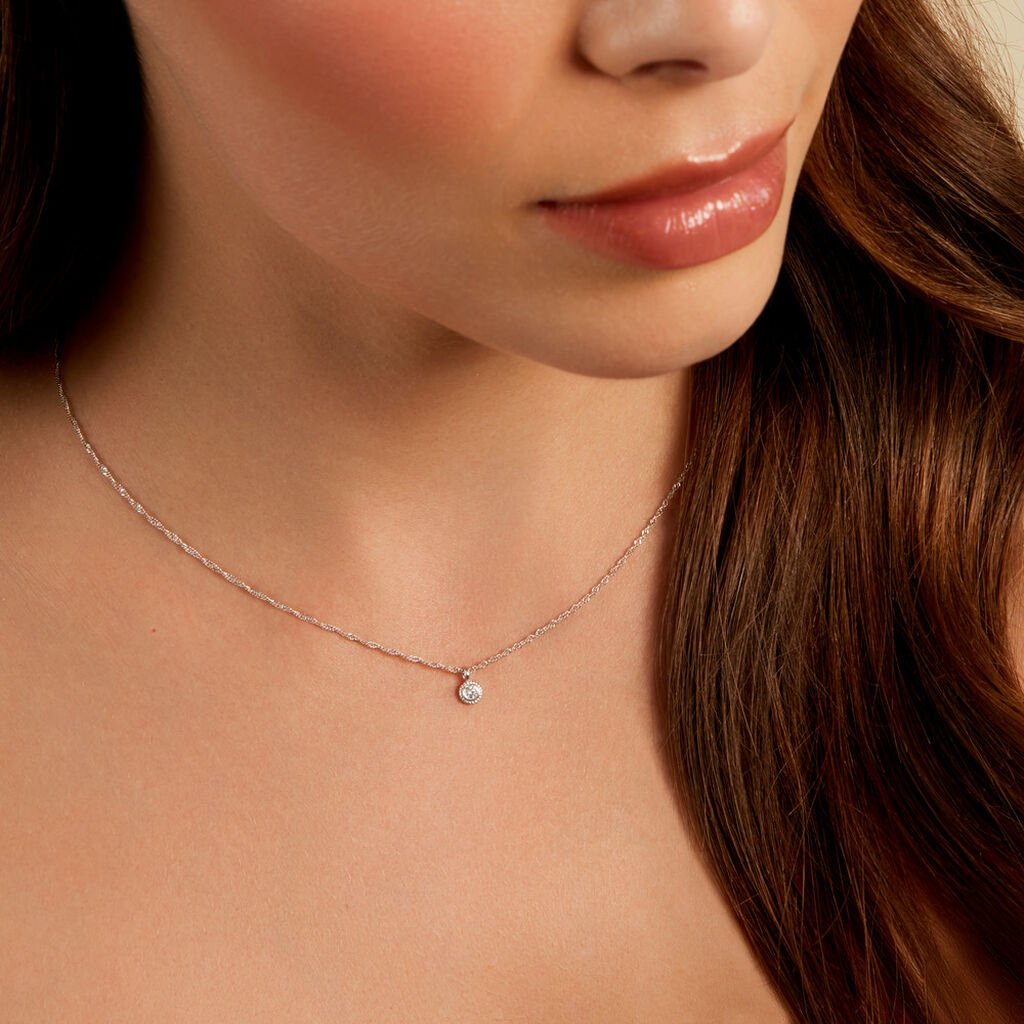 Collier Marciana Argent Blanc Oxyde De Zirconium - Colliers fantaisie Femme | Histoire d’Or